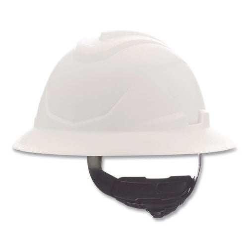 V-gard Hard Hats, Full Brim, C1 Fas-trac Iii Swing Ratchet Suspension, One Size Fits Most (6.5 To 8), White