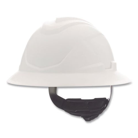V-gard Hard Hats, Full Brim, C1 Fas-trac Iii Swing Ratchet Suspension, One Size Fits Most (6.5 To 8), White