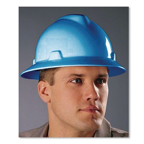 V-gard Hard Hats, Vented, Full Brim, Staz-on 6-point Pinlock Suspension, One Size Fits Most (6.5 To 8), Blue