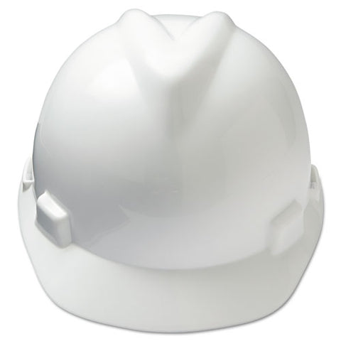 V-gard Hard Hat, Vented, Front Brim, Fas-trac Iii Ratchet Suspension, One Size Fits Most (6.5 To 8), White