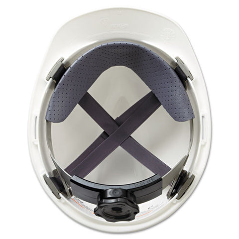 V-gard Hard Hat, Vented, Front Brim, Fas-trac Iii Ratchet Suspension, One Size Fits Most (6.5 To 8), White