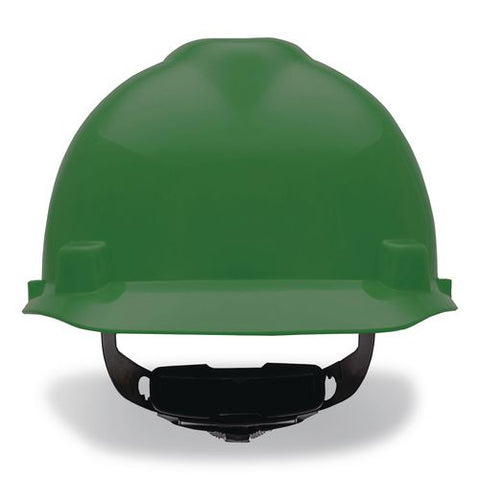 V-gard Hard Hats, Vented, Front Brim, Fas-trac Iii Ratchet Suspension, One Size Fits Most (6.5 To 8), Green