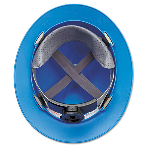 V-gard Hard Hats, Vented, Full Brim, Fas-trac Iii Ratchet Suspension, One Size Fits Most (6.5 To 8), Blue