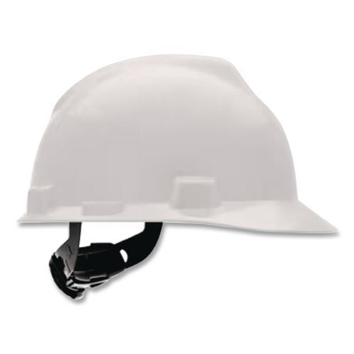 V-gard Hard Hats, Vented, Front Brim, Fas-trac Iii Ratchet Suspension, One Size Fits Most (6.5 To 8), White