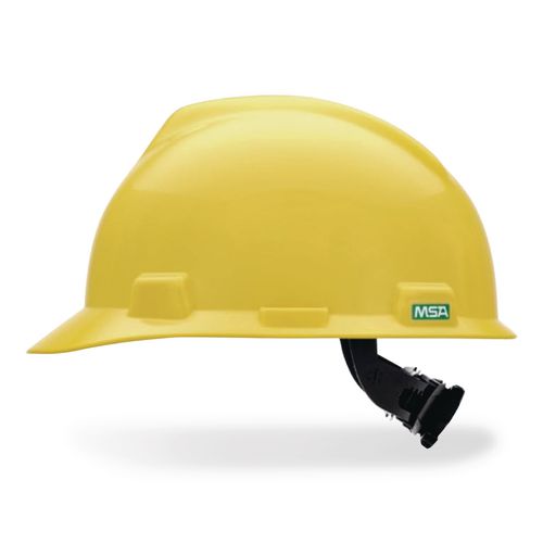 V-gard Hard Hats, Vented, Front Brim, Fas-trac Iii Ratchet Suspension, One Size Fits Most (6.5 To 8), Yellow