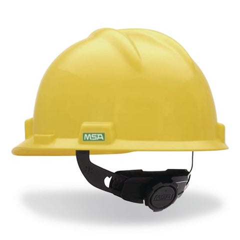 V-gard Hard Hats, Vented, Front Brim, Fas-trac Iii Ratchet Suspension, One Size Fits Most (6.5 To 8), Yellow