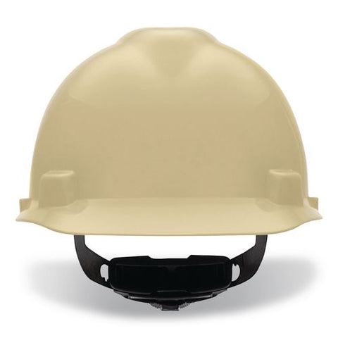 V-gard Hard Hats, Vented, Front Brim, Fas-trac Iii Ratchet Suspension, One Size Fits Most (6.5 To 8), Light Buff