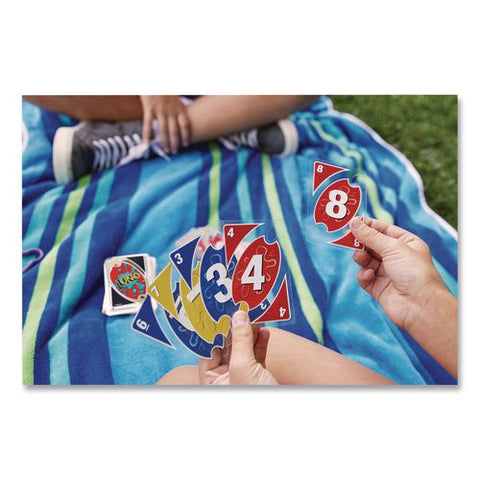 Uno Splash Card Game, 108 Waterproof Cards With Take-along Clip, Ages 7 And Up