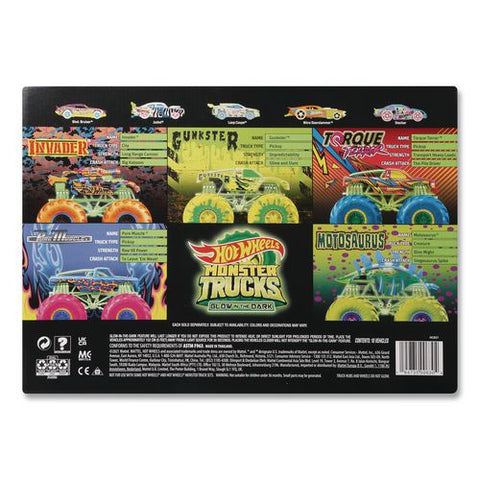 Hot Wheels Monster Trucks Glow-in-the-dark Collection, Ages 4 To 8, 10 Pieces