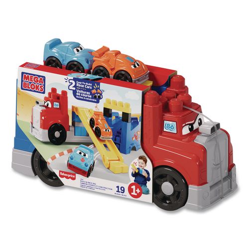 Mega Bloks Build And Race Rig, Ages 1 And Up, 19 Pieces