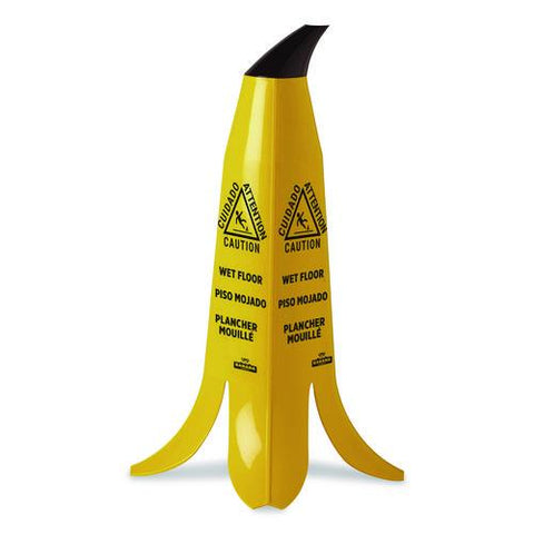 Banana Safety Sign, 13 X 12 X 24, Yellow/black