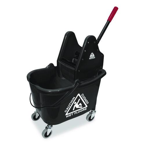 Premier Downpress Mop Bucket And Wringer, 35 Qt, Black