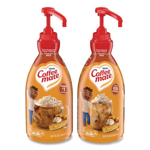 Liquid Coffee Creamer, Pumpkin Spice, 1.5 L Pump Bottle, 2/carton