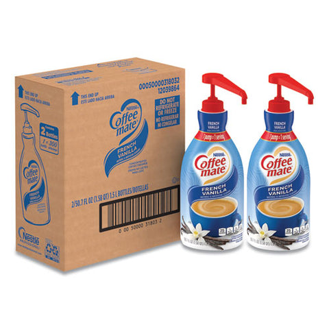 Liquid Coffee Creamer, French Vanilla, 1.5 L Pump Bottle, 2/carton