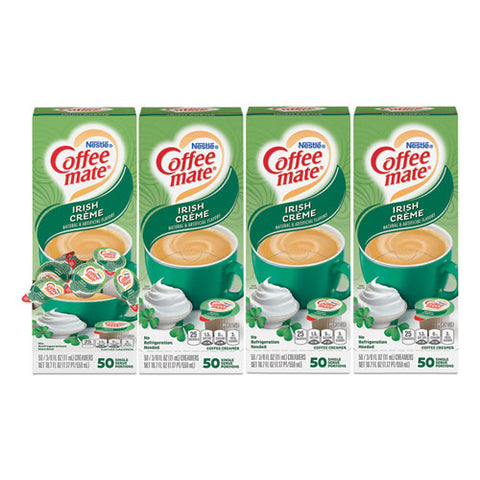 Liquid Coffee Creamer, Irish Creme, 0.38 Oz Mini Cups, 50/box, 4 Boxes/carton