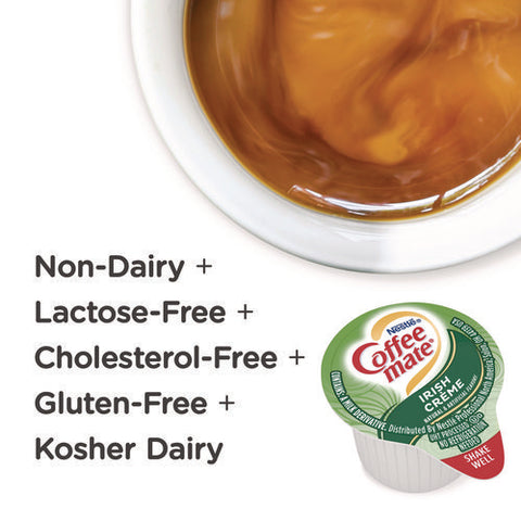 Liquid Coffee Creamer, Irish Creme, 0.38 Oz Mini Cups, 50/box