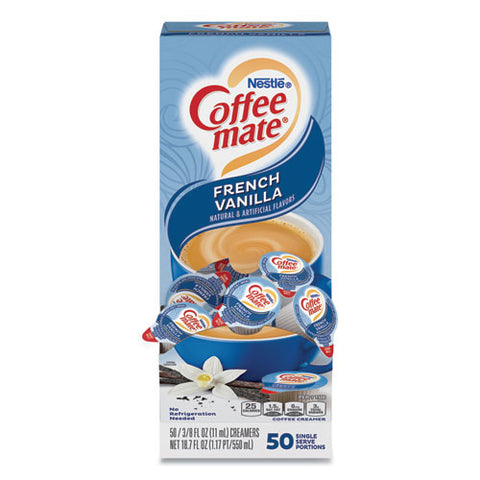 Liquid Coffee Creamer, French Vanilla, 0.38 Oz Mini Cups, 50/box