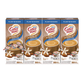 Plant-based Almond Milk Non-dairy Liquid Creamer Singles, Natural Vanilla, 0.38 Oz Mini Cups, 200/carton