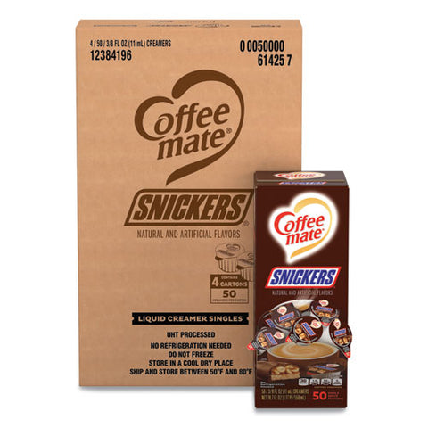 Liquid Coffee Creamer, Snickers, 0.38 Oz Mini Cups, 200/carton