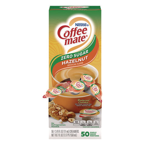 Liquid Coffee Creamer, Zero Sugar Hazelnut, 0.38 Oz Mini Cups, 50/box