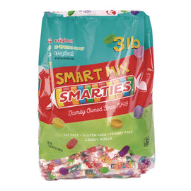 Smarties Candy Rolls, Original/tropical/x-treme Sour Flavor Assortment, 3 Lb Bag