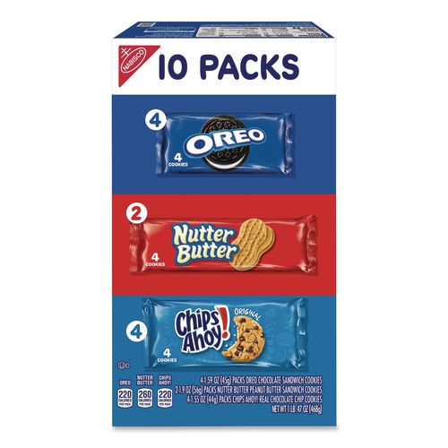Cookies Variety Pack, Assorted Flavors, 10 Packets/box