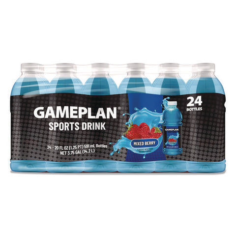 Gameplan Sports Drink, Mixed Berry, 20 Oz Bottle, 24/carton