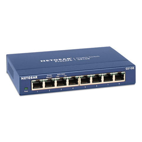 Unmanaged Gigabit Ethernet Switch, 16 Gbps Bandwidth, 192 Kb Buffer, 8 Ports