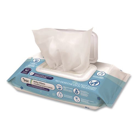 Baby Wipes, 1-ply, 6.7 X 8, Fragrance-free, White, 40/pack, 12 Packs/carton