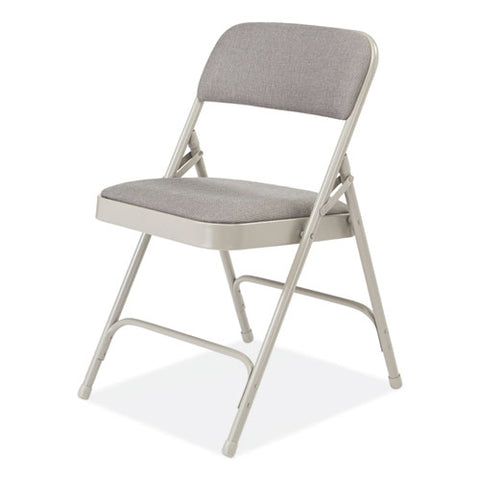 2200 Series Fabric Dual-hinge Premium Folding Chair, Supports 500 Lb, Greystone Seat, Greystone Back, Gray Base, 4/carton