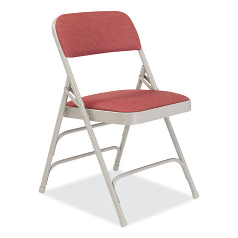 2300 Series Fabric Upholstered Tri-brace Folding Chair, Supports 500 Lb, Cabernet Seat, Cabernet Back, Gray Base, 4/carton