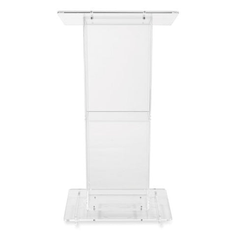 Clear Acrylic Lectern With Shelf, 24 X 15 X 46, Clear