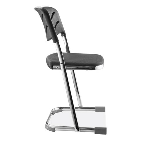 6600 Series Elephant Z-stool With Backrest, Supports Up To 500 Lb, 18" Seat Height, Black Seat, Black Back, Chrome Frame