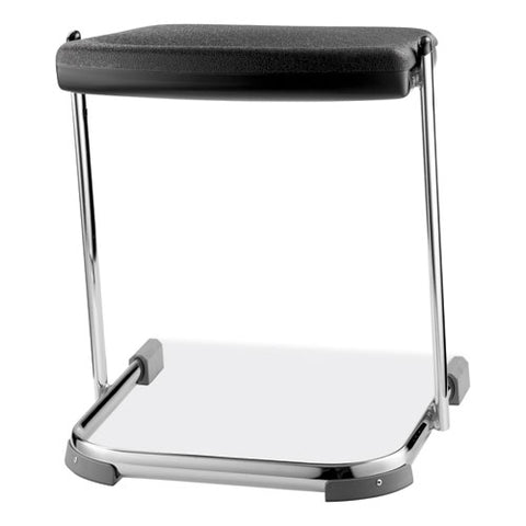 6600 Series Elephant Z-stool, Backless, Supports Up To 500lb, 18" Seat Height, Black Seat, Chrome Frame