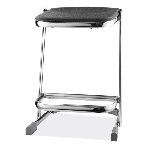 6600 Series Elephant Z-stool, Backless, Supports Up To 500 Lb, 22" Seat Height, Black Seat, Chrome Frame