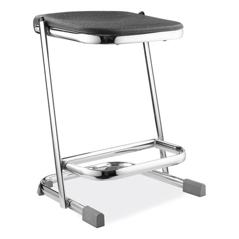 6600 Series Elephant Z-stool, Backless, Supports Up To 500 Lb, 22" Seat Height, Black Seat, Chrome Frame