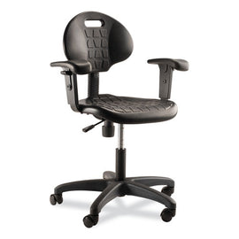 6700 Series Polyurethane Adjustable Height Task Chair With Arms, Supports 300 Lb, 16" To 21" Seat Height, Black Seat/base