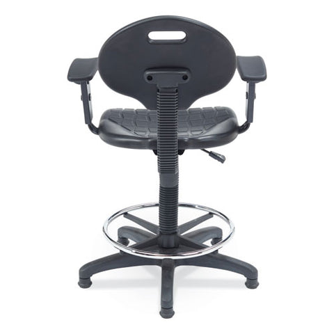 6700 Series Polyurethane Adj Height Task Chair W/arms, Supports Up To 300 Lb, 22" To 32" Seat Height, Black Seat, Black Base