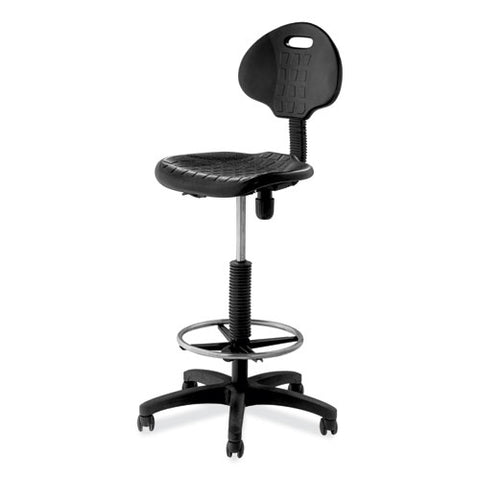 6700 Series Polyurethane Adj Height Task Chair, Supports 300 Lb, 22" To 32" Seat Height, Black Seat, Black Back, Black Base