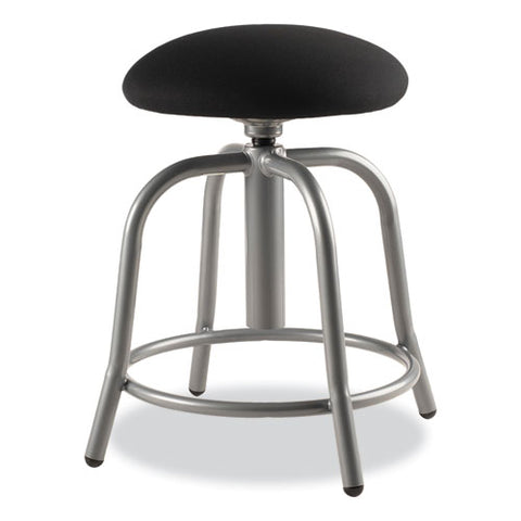 6800 Series Height Adjustable Fabric Seat Swivel Stool, Supports Up To 300 Lb, 18" To 25" Seat Height, Black Seat/gray Base