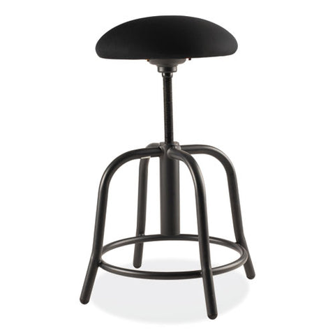 6800 Series Height Adjustable Fabric Seat Swivel Stool, Supports Up To 300 Lb, 18" To 25" Seat Height, Black Seat/base