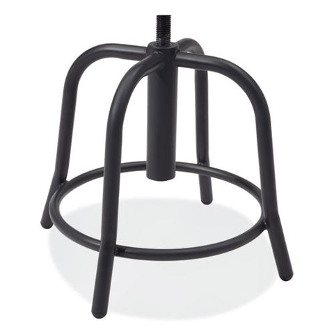 6800 Series Height Adjustable Fabric Seat Swivel Stool, Supports Up To 300 Lb, 18" To 25" Seat Height, Black Seat/base