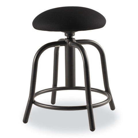 6800 Series Height Adjustable Fabric Seat Swivel Stool, Supports Up To 300 Lb, 18" To 25" Seat Height, Black Seat/base