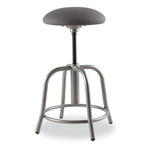 6800 Series Height Adjustable Fabric Padded Swivel Stool, Supports 300 Lb, 18" To 25" Seat Height, Charcoal Seat/gray Base