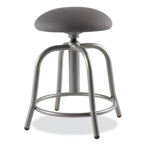 6800 Series Height Adjustable Fabric Padded Swivel Stool, Supports 300 Lb, 18" To 25" Seat Height, Charcoal Seat/gray Base