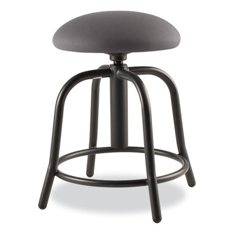 6800 Series Height Adjustable Fabric Seat Stool, Supports Up To 300 Lb, 18" To 25" Seat Height, Charcoal Seat/black Base