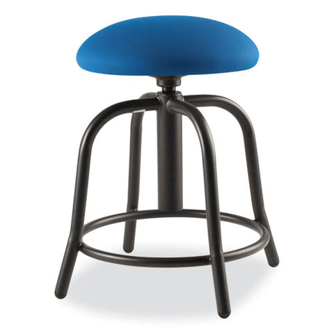 6800 Series Height Adjustable Fabric Padded Seat Stool, Support 300 Lb, 18" To 25" Seat Height, Cobalt Blue Seat/black Base