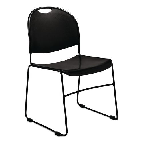 850 Series Multi-purpose Ultra Compact Stack Chair, Supports Up To 300 Lbs, 17" Seat Height, Black Seat/back/base, 4/carton