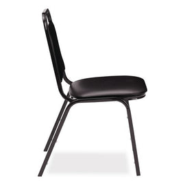 9100 Series Vinyl Upholstered Stack Chair, Supports Up To 300 Lbs, 18" Seat Height, Black Seat/back/base, 4/carton