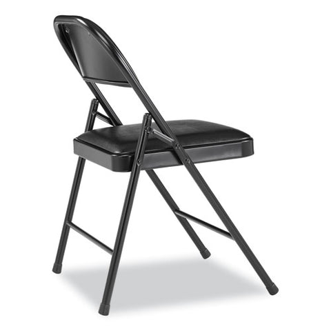 950 Series Vinyl Padded Steel Folding Chair, Supports Up To 250 Lb, 17.75" Seat Height, Black, 4/carton